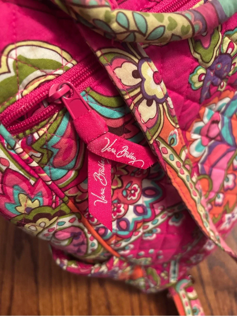Quilted Floral Paisley Backpack - Pink